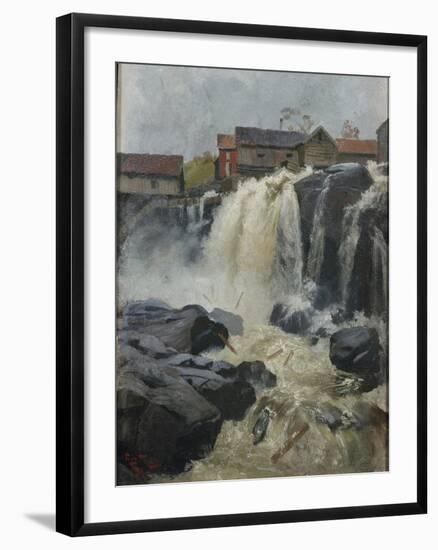 Haug falls, 1883 oil on board-Fritz Thaulow-Framed Giclee Print