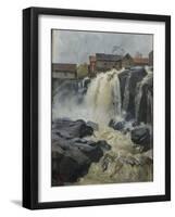 Haug falls, 1883 oil on board-Fritz Thaulow-Framed Giclee Print