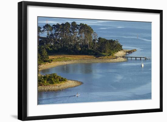 Haulashore Island and Paddleboarder, Tasman Bay, Nelson, New Zealand-David Wall-Framed Photographic Print