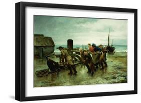 Hauling a Ship-Henry Bacon-Framed Giclee Print