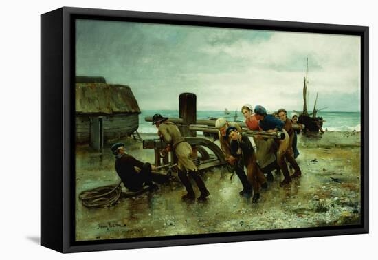 Hauling a Ship-Henry Bacon-Framed Stretched Canvas