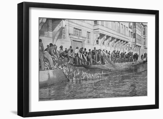 Hauling in a Grippo of 15000 Fish at Emirgian on the Bosphorus, c1901, (1903)-null-Framed Giclee Print