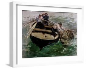 Hauling in Lobster Pots-Charles Napier Hemy-Framed Giclee Print