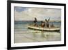 Hauling in the Catch-William Henry Bartlett-Framed Giclee Print