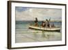 Hauling in the Catch-William Henry Bartlett-Framed Giclee Print