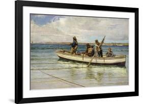 Hauling in the Catch-William Henry Bartlett-Framed Premium Giclee Print