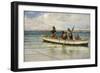 Hauling in the Catch-William Henry Bartlett-Framed Giclee Print