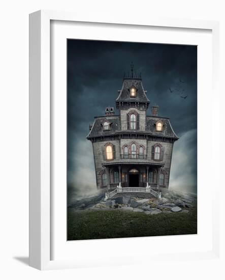 Haunted House-egal-Framed Art Print