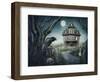 Haunted House-egal-Framed Art Print