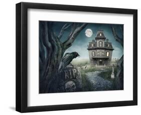 Haunted House-egal-Framed Art Print