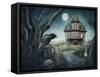 Haunted House-egal-Framed Stretched Canvas