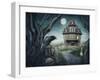 Haunted House-egal-Framed Art Print