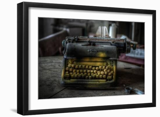 Haunted Interior with Typewriter-Nathan Wright-Framed Photographic Print