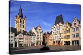 Hauptmarkt, Main Market Square, with St. Gangolf Church and Steipe Building, Trier, Moselle River, -Hans-Peter Merten-Stretched Canvas