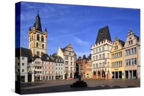 Hauptmarkt, Main Market Square, with St. Gangolf Church and Steipe Building, Trier, Moselle River, -Hans-Peter Merten-Stretched Canvas