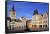 Hauptmarkt, Main Market Square, with St. Gangolf Church and Steipe Building, Trier, Moselle River, -Hans-Peter Merten-Framed Stretched Canvas