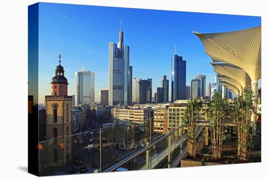 Hauptwache and Financial District, Frankfurt am Main, Hesse, Germany, Europe-Hans-Peter Merten-Stretched Canvas