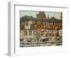 Haus mit trocknender Waesche (House with drying laundry), 1917-Egon Schiele-Framed Giclee Print