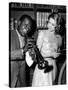 Haute societe, HIGH SOCIETY by CharlesWalters with Louis Armstrong and Grace Kelly, 1969 (b/w photo-null-Stretched Canvas