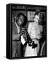 Haute societe, HIGH SOCIETY by CharlesWalters with Louis Armstrong and Grace Kelly, 1969 (b/w photo-null-Framed Stretched Canvas