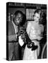 Haute societe, HIGH SOCIETY by CharlesWalters with Louis Armstrong and Grace Kelly, 1969 (b/w photo-null-Stretched Canvas