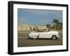 Havana, Classic Vintage American Car Driving on the Malecon, Havana, Cuba-Paul Harris-Framed Photographic Print