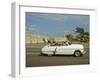 Havana, Classic Vintage American Car Driving on the Malecon, Havana, Cuba-Paul Harris-Framed Photographic Print