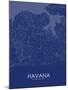 Havana, Cuba Blue Map-null-Mounted Poster