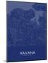 Havana, Cuba Blue Map-null-Mounted Poster