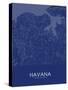 Havana, Cuba Blue Map-null-Stretched Canvas