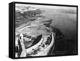 Havana, Cuba Harbor with part of Morro Castle Photograph - Havana, Cuba-Lantern Press-Framed Stretched Canvas