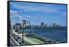 Havana, Cuba. Malecon along water-Bill Bachmann-Framed Stretched Canvas