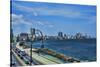 Havana, Cuba. Malecon along water-Bill Bachmann-Stretched Canvas