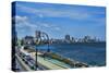 Havana, Cuba. Malecon along water-Bill Bachmann-Stretched Canvas