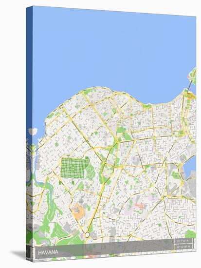 Havana, Cuba Map-null-Stretched Canvas