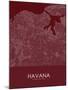 Havana, Cuba Red Map-null-Mounted Poster