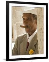 Havana, Cuban Man, Plaza De La Catedral, Havana, Cuba-Paul Harris-Framed Photographic Print