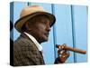 Havana, Cuban Man, Plaza De La Catedral, Havana, Cuba-Paul Harris-Stretched Canvas