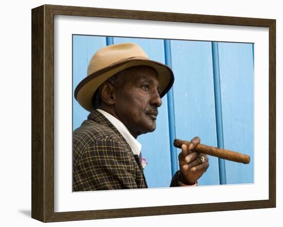 Havana, Cuban Man, Plaza De La Catedral, Havana, Cuba-Paul Harris-Framed Photographic Print