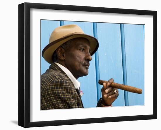 Havana, Cuban Man, Plaza De La Catedral, Havana, Cuba-Paul Harris-Framed Photographic Print