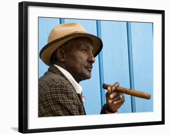 Havana, Cuban Man, Plaza De La Catedral, Havana, Cuba-Paul Harris-Framed Photographic Print