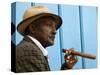 Havana, Cuban Man, Plaza De La Catedral, Havana, Cuba-Paul Harris-Stretched Canvas