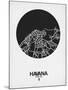 Havana Street Map Black on White-NaxArt-Mounted Art Print