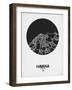 Havana Street Map Black on White-NaxArt-Framed Art Print