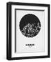 Havana Street Map Black on White-NaxArt-Framed Art Print