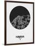 Havana Street Map Black on White-NaxArt-Framed Art Print