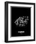 Havana Street Map Black-NaxArt-Framed Art Print