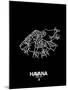 Havana Street Map Black-NaxArt-Mounted Art Print