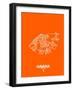 Havana Street Map Orange-NaxArt-Framed Art Print