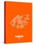 Havana Street Map Orange-NaxArt-Stretched Canvas